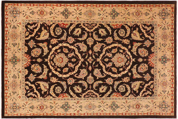 handmade Traditional Kafkaz Chobi Ziegler Brown Tan Hand Knotted RECTANGLE 100% WOOL area rug 10 x 14